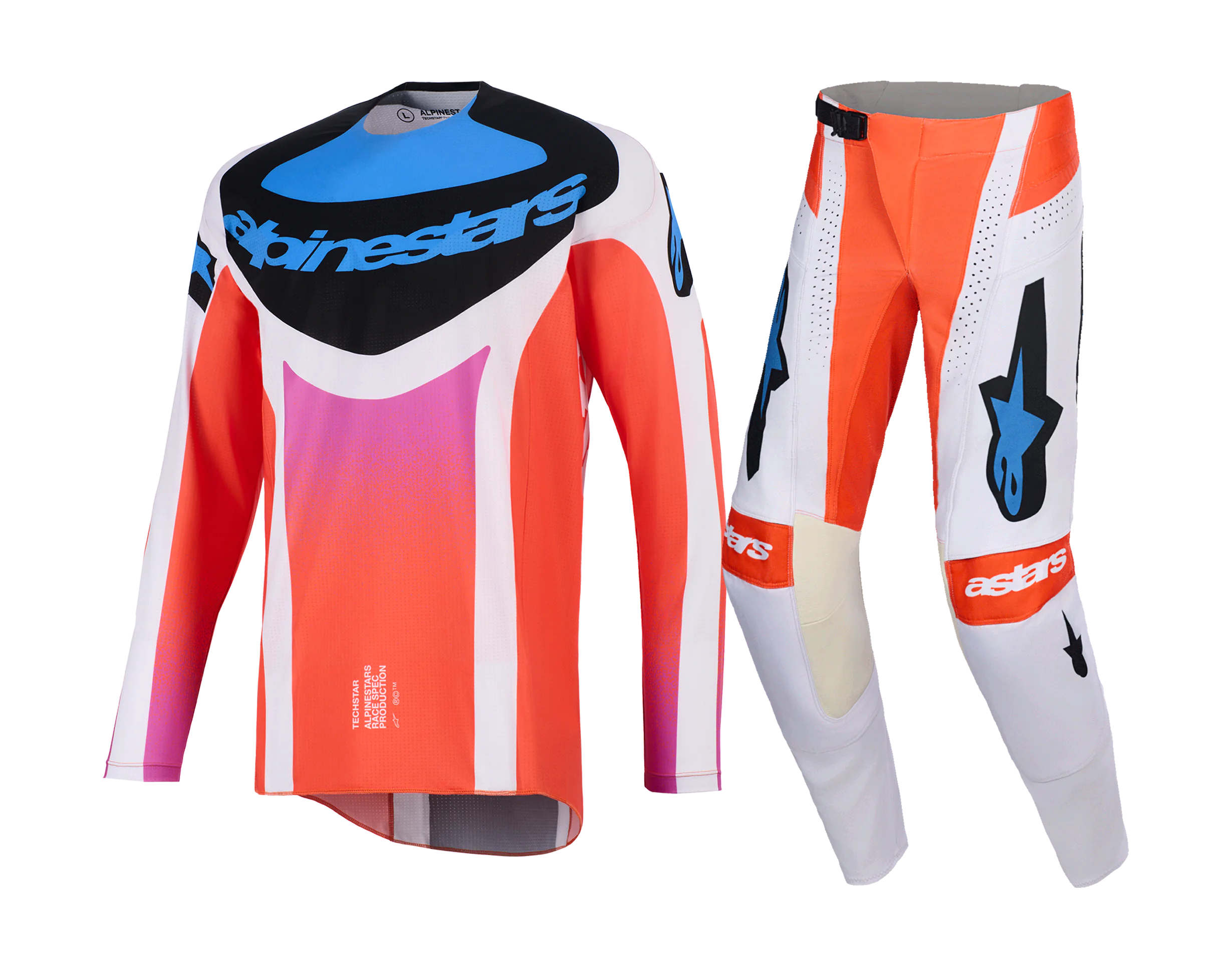Alpinestars Crosskleding 2026 Techstar Knif - Licht Grijs / Fluo Oranje / Zwart