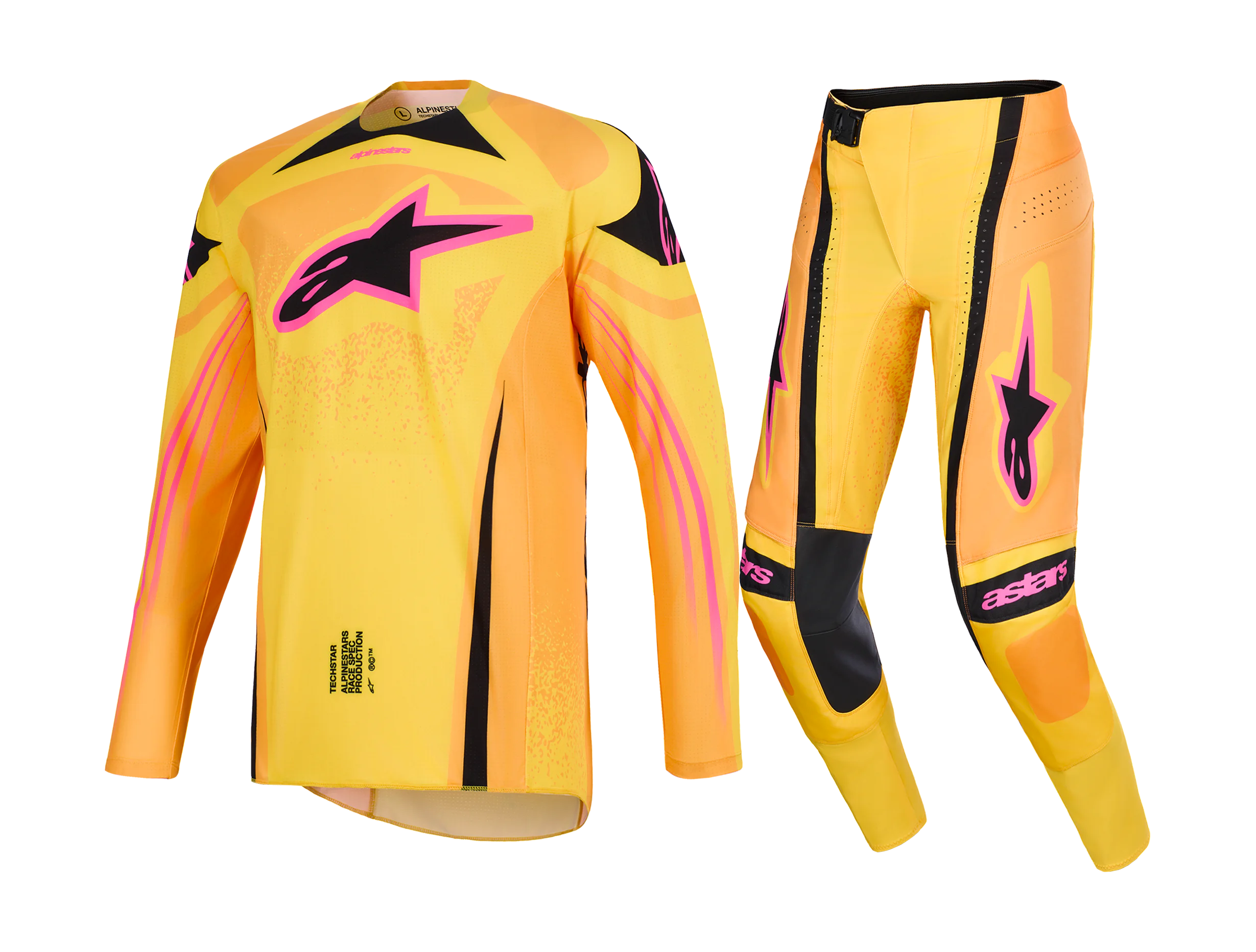 Alpinestars Crosskleding 2026 Techstar Nomur - Oranje / Geel / Roze