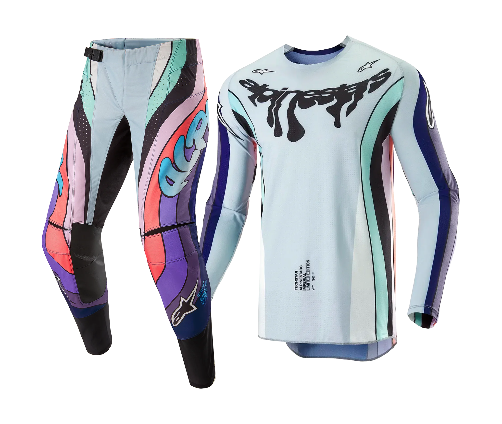 Alpinestars Crosskleding Techstar LE Imperial - Paars / Blauw / Zwart