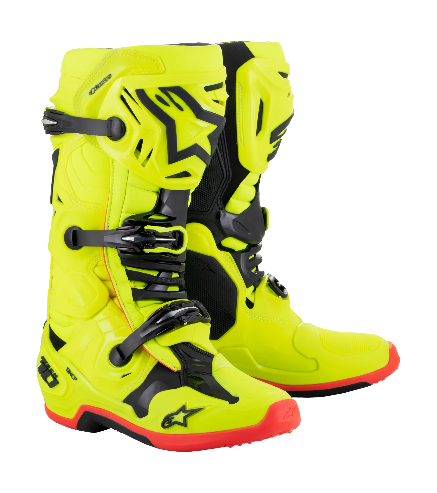 Alpinestars Crosslaarzen Tech 10 - Fluo Geel / Zwart / Fluo Rood