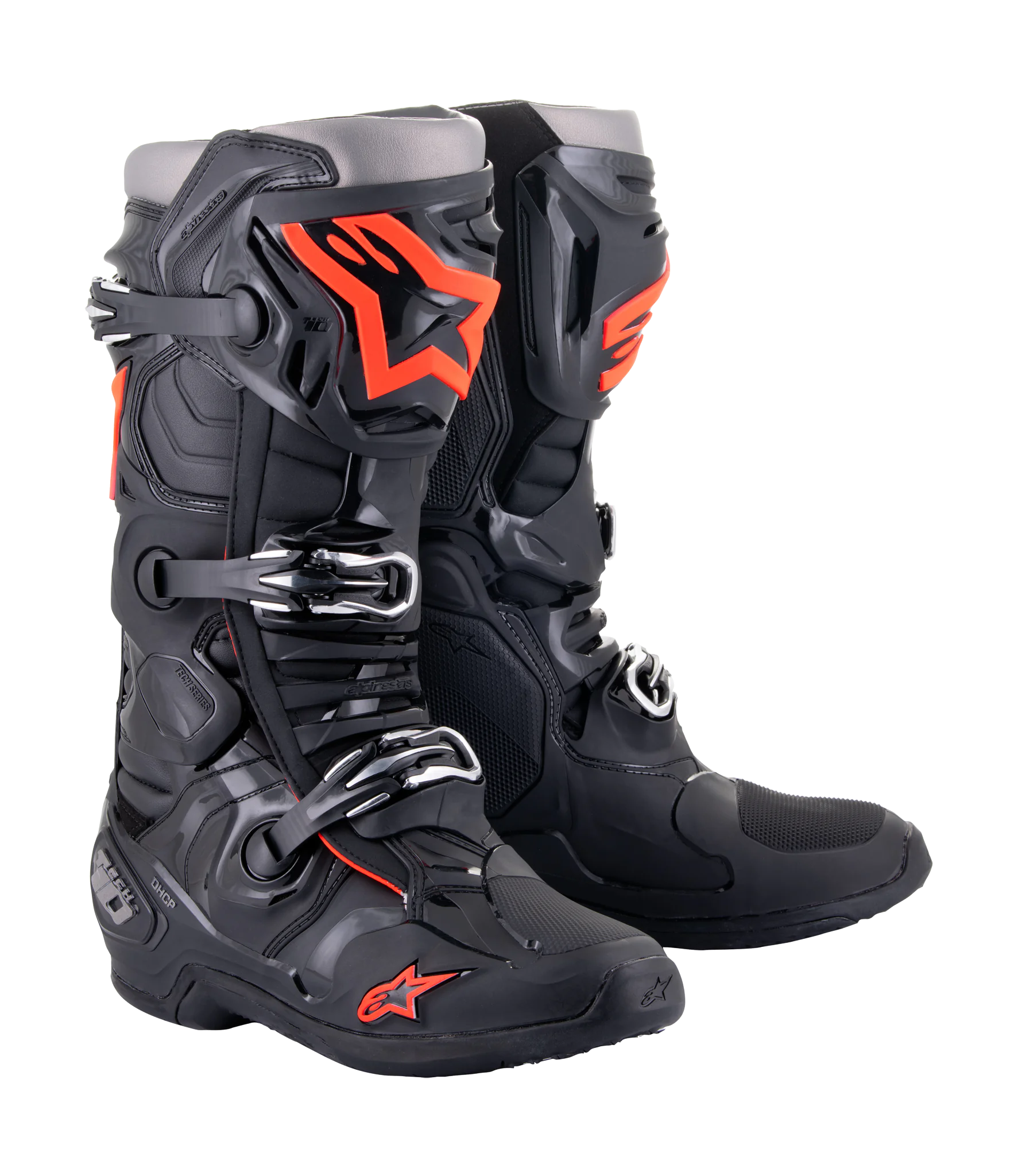 Alpinestars Crosslaarzen Tech 10 - Zwart / Fluo Rood