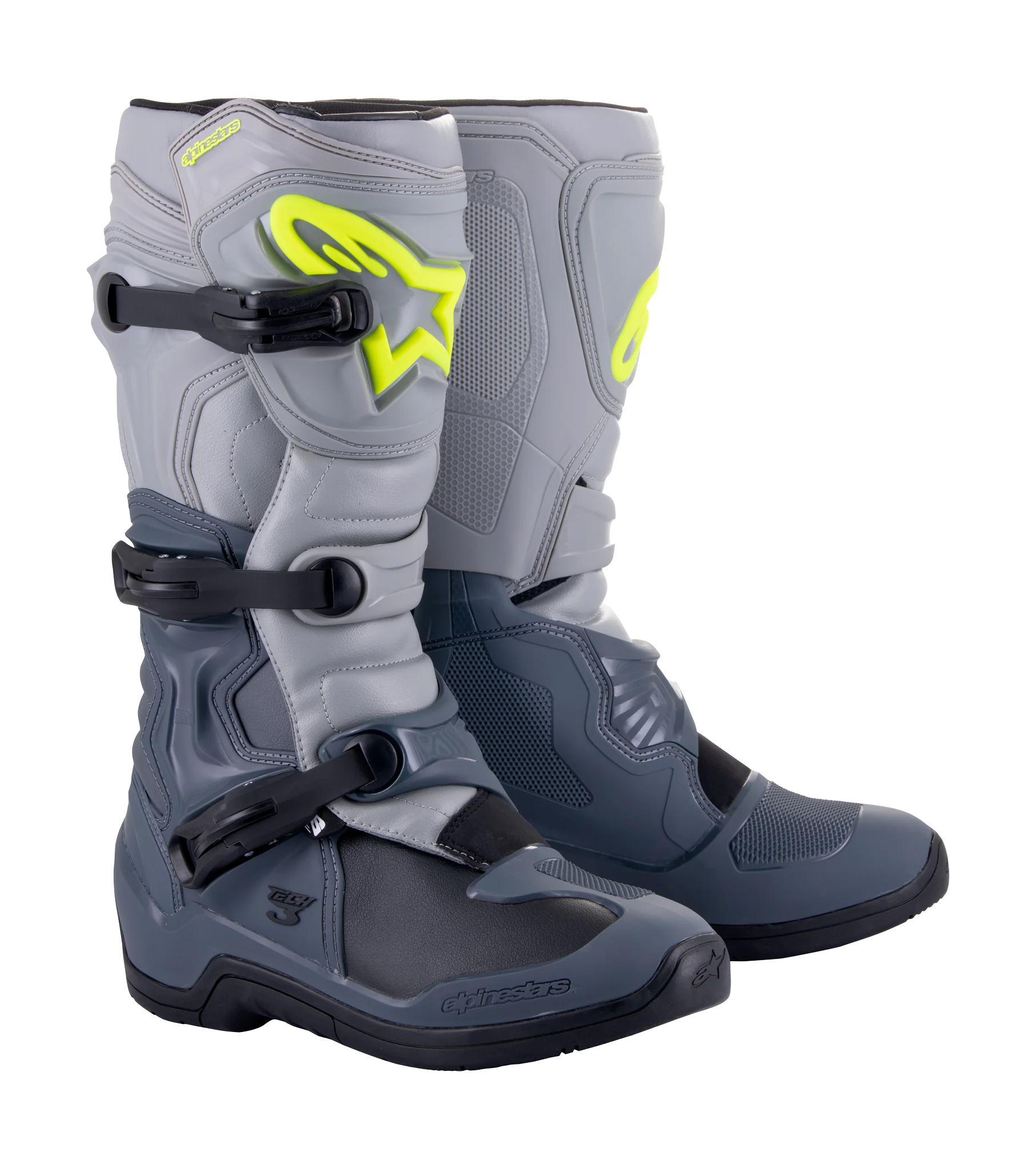Alpinestars Crosslaarzen Tech 3 - Donker Grijs / Licht Grijs / Zwart