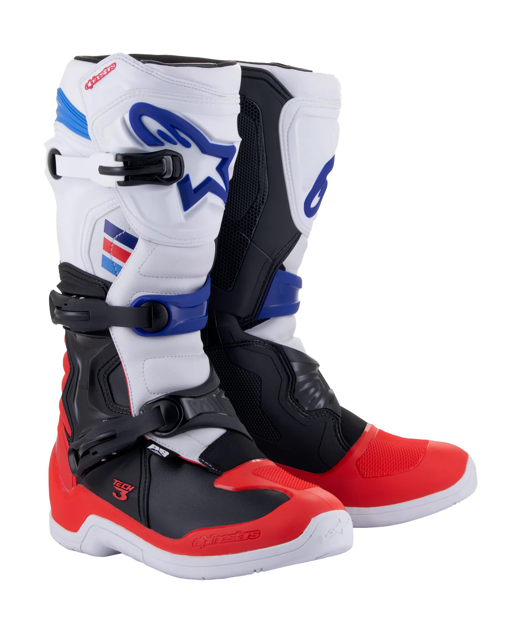 Alpinestars Crosslaarzen Tech 3 - Wit / Rood / Donker Blauw