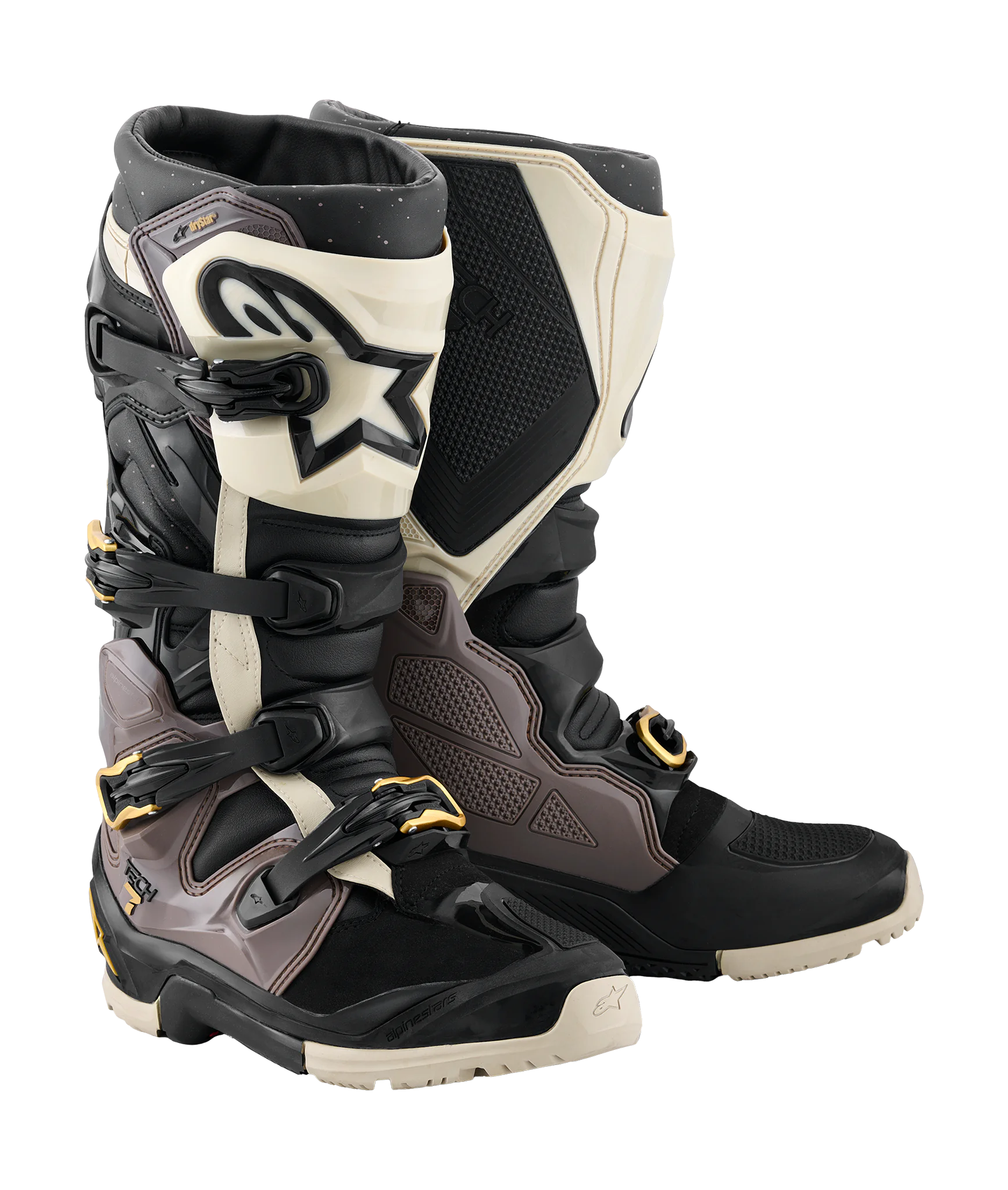Alpinestars Crosslaarzen Tech 7 Enduro Drystar - Zwart / Donker Grijs / Goud