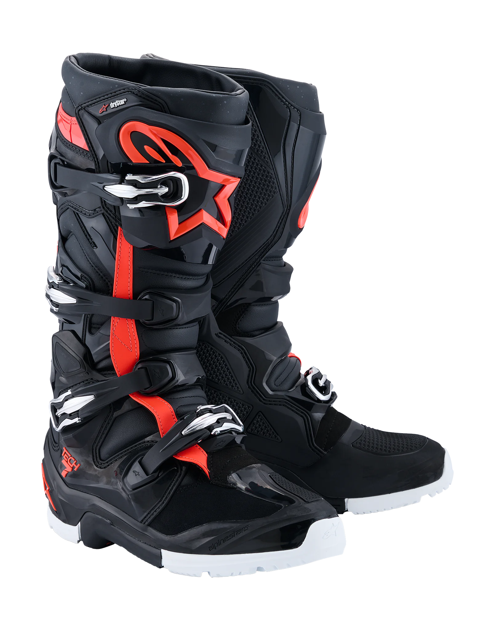 Alpinestars Crosslaarzen Tech 7 Enduro Drystar - Zwart / Fluo Rood / Wit