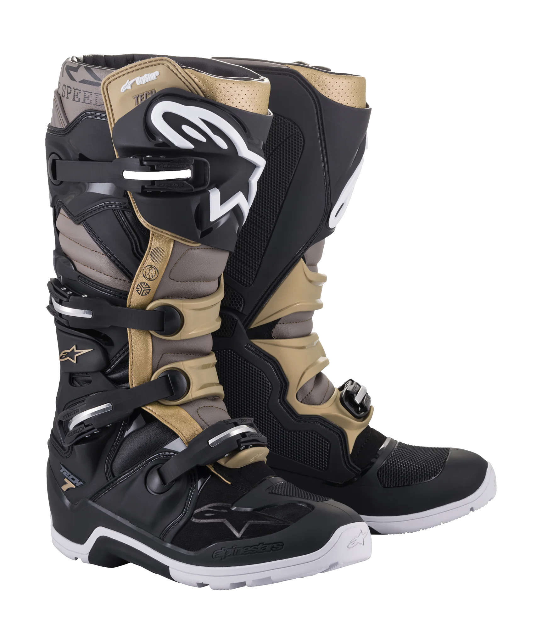Alpinestars Crosslaarzen Tech 7 Enduro Drystar - Zwart / Grijs / Goud