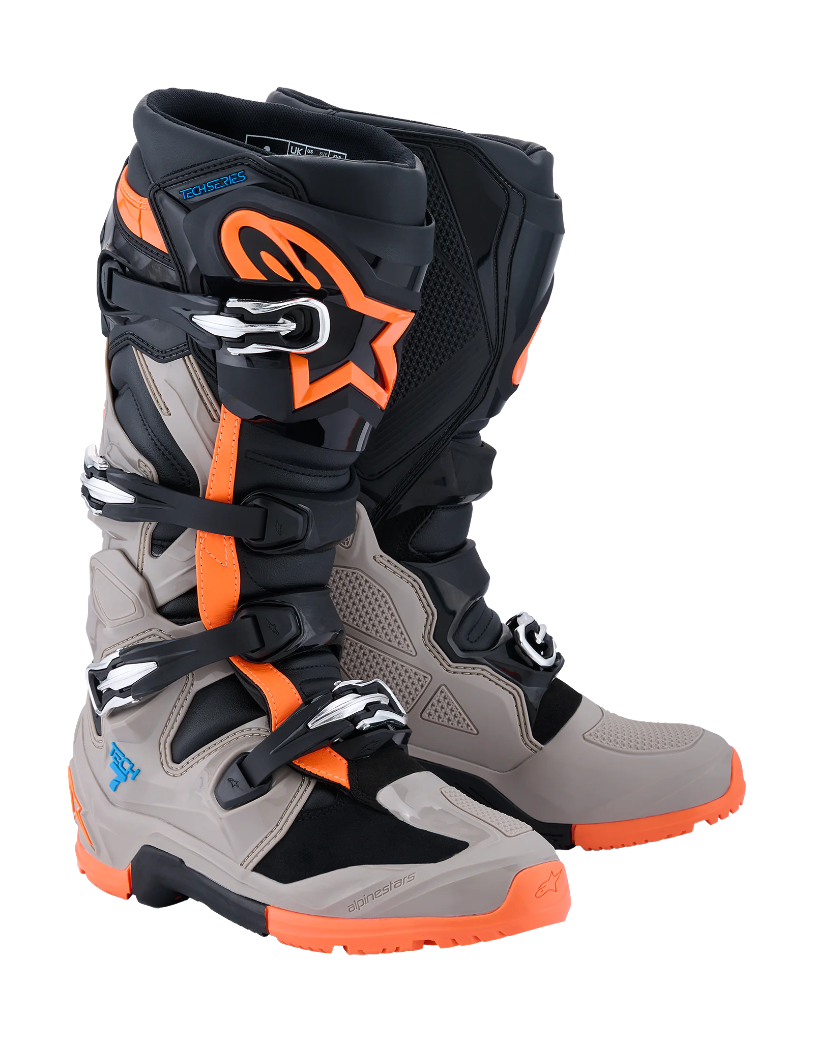 Alpinestars Crosslaarzen Tech 7 Enduro - Zwart / Grijs / Fluo Oranje