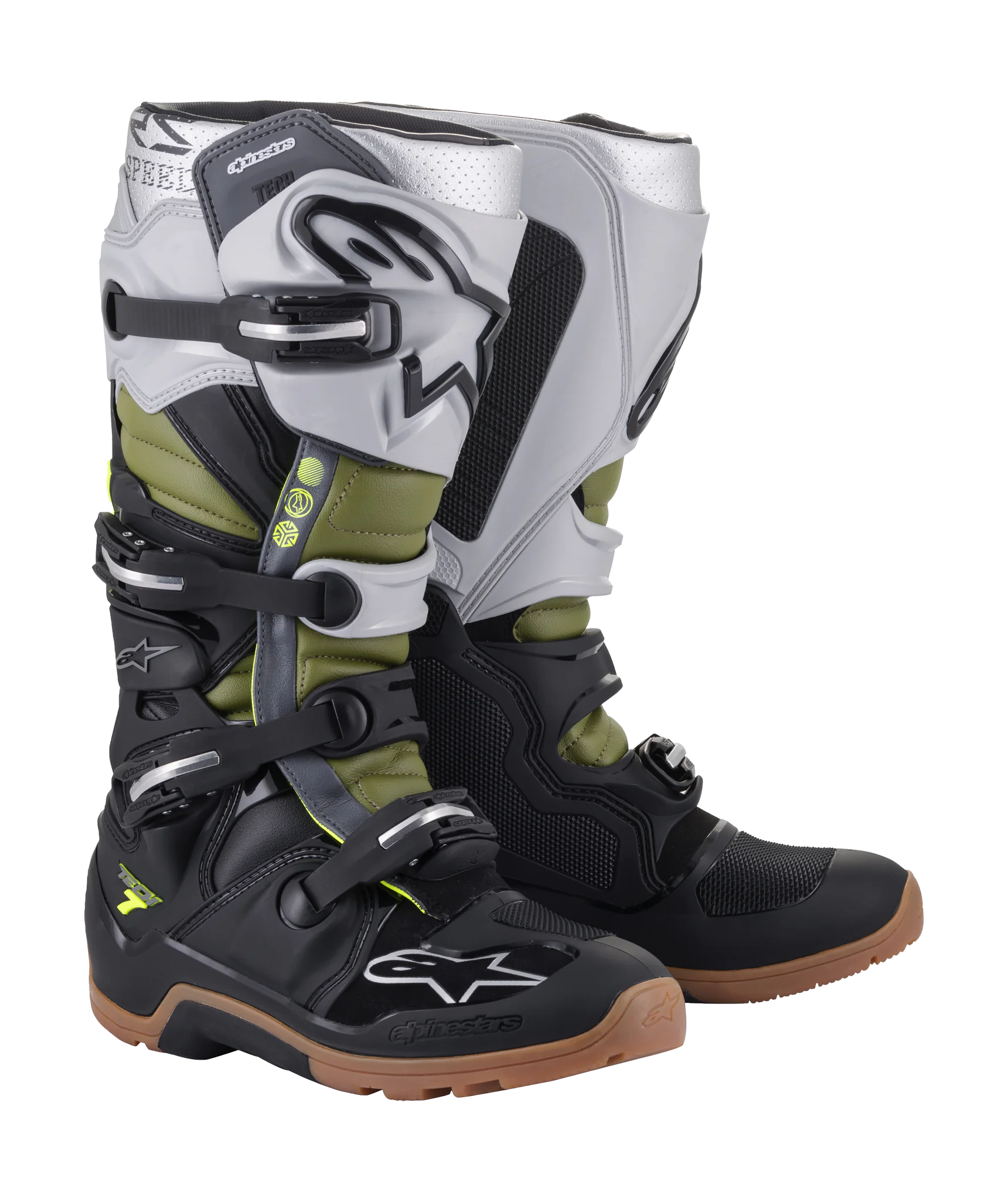 Alpinestars Crosslaarzen Tech 7 Enduro - Zwart / Zilver / Groen