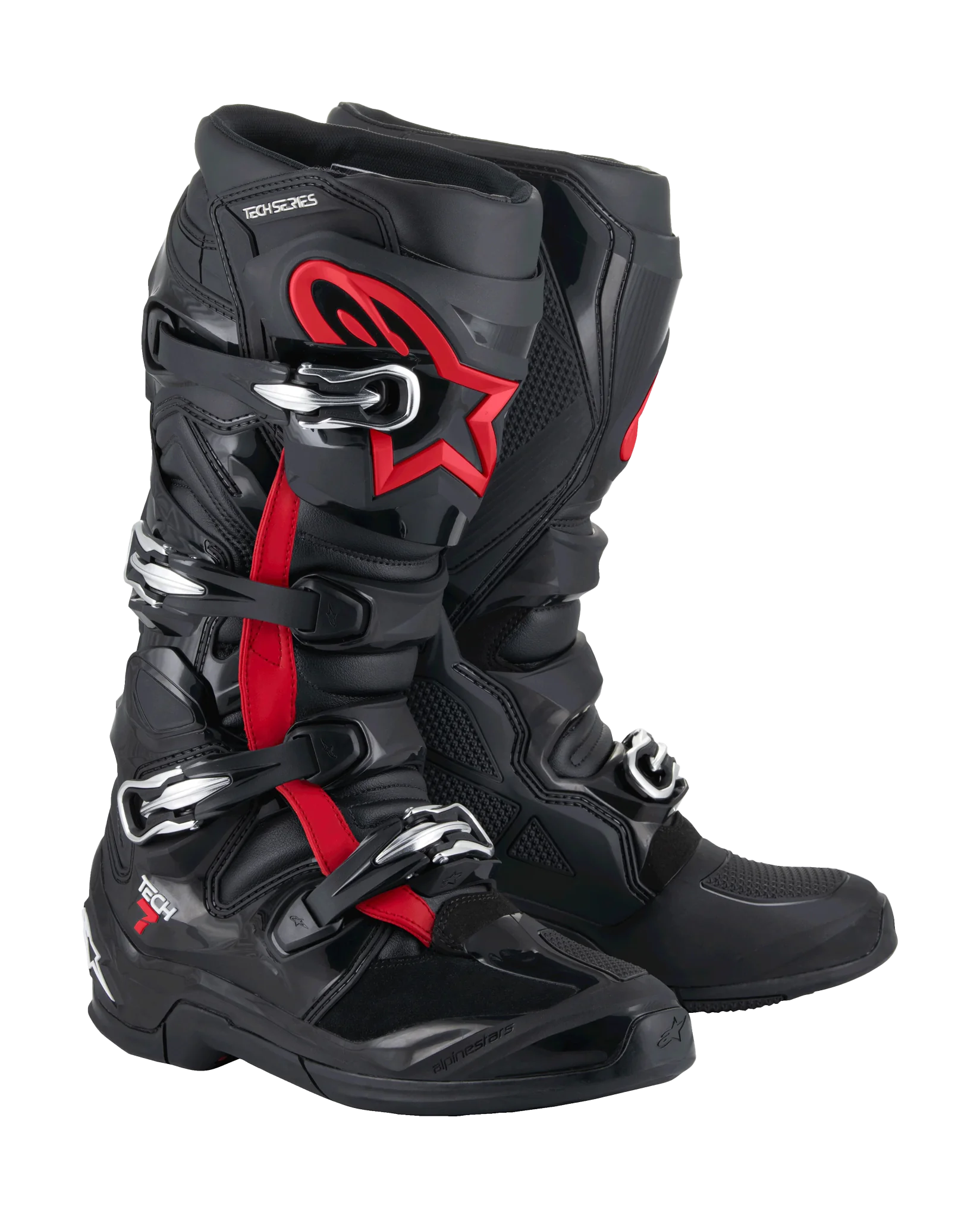 Alpinestars Crosslaarzen Tech 7 - Zwart / Fluo Rood