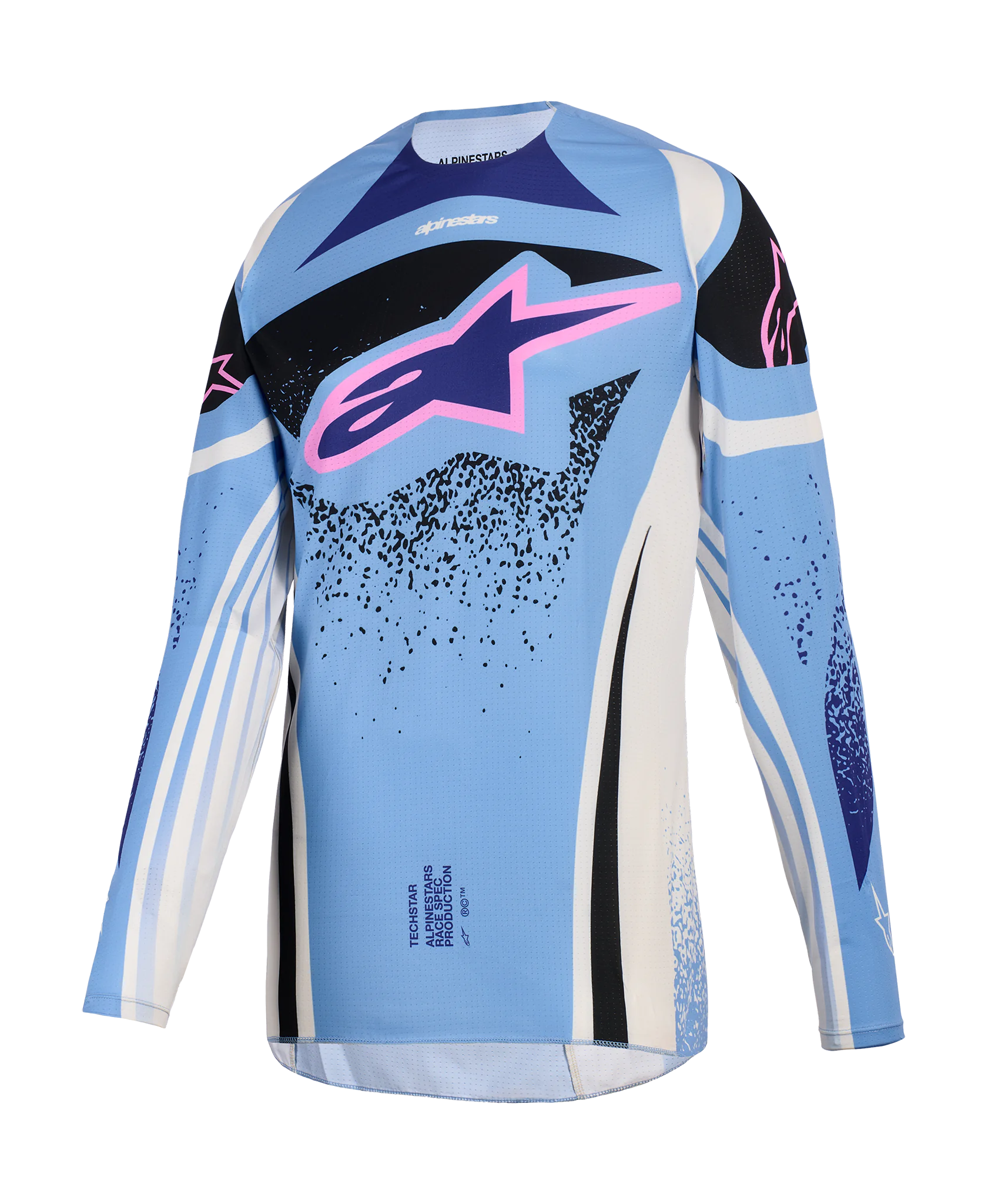 Alpinestars Dames Cross Shirt 2026 Techstar Nomur - Licht Blauw / Off Wit / Zwart