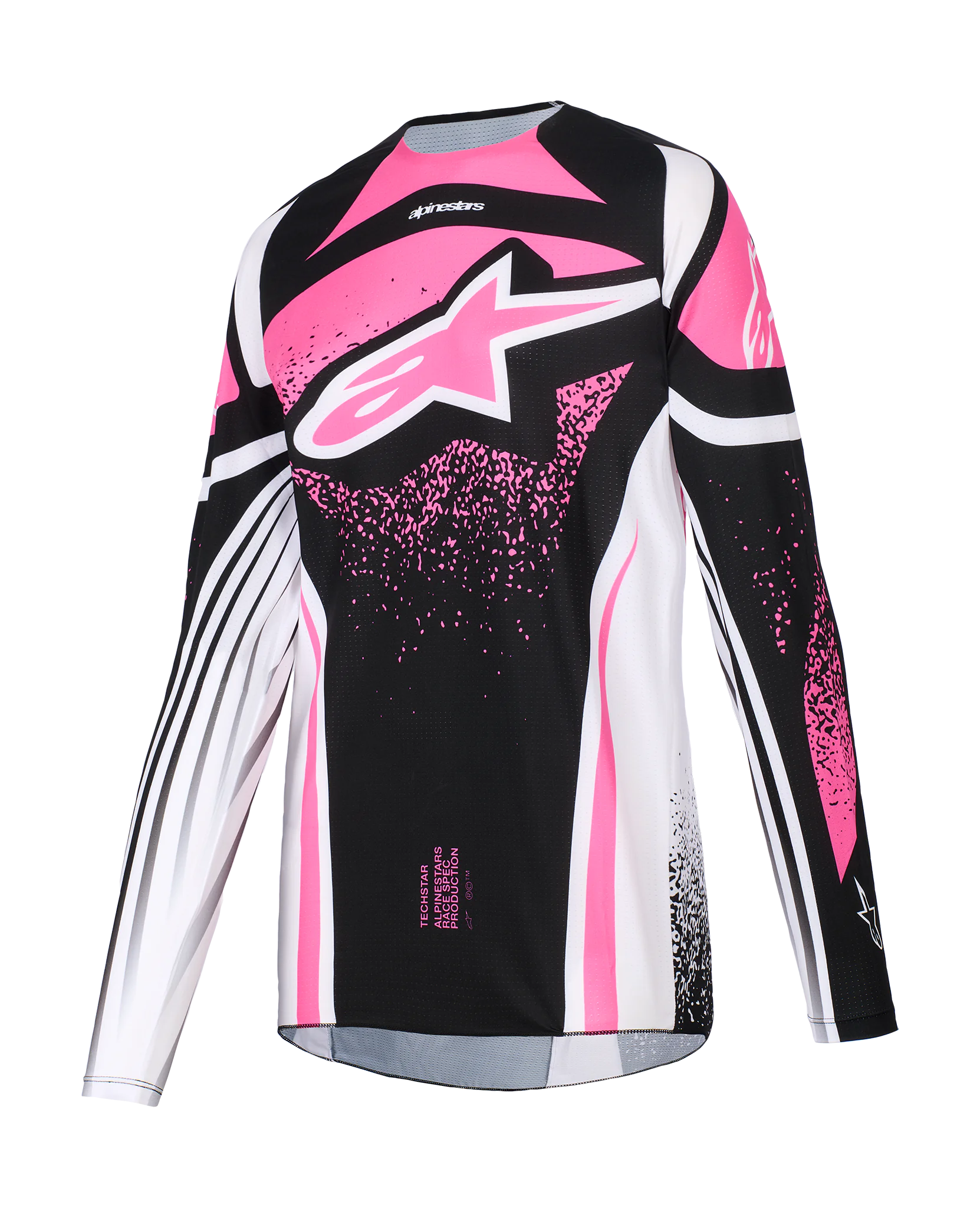 Alpinestars Dames Cross Shirt 2026 Techstar Nomur - Zwart / Wit / Fuchsia