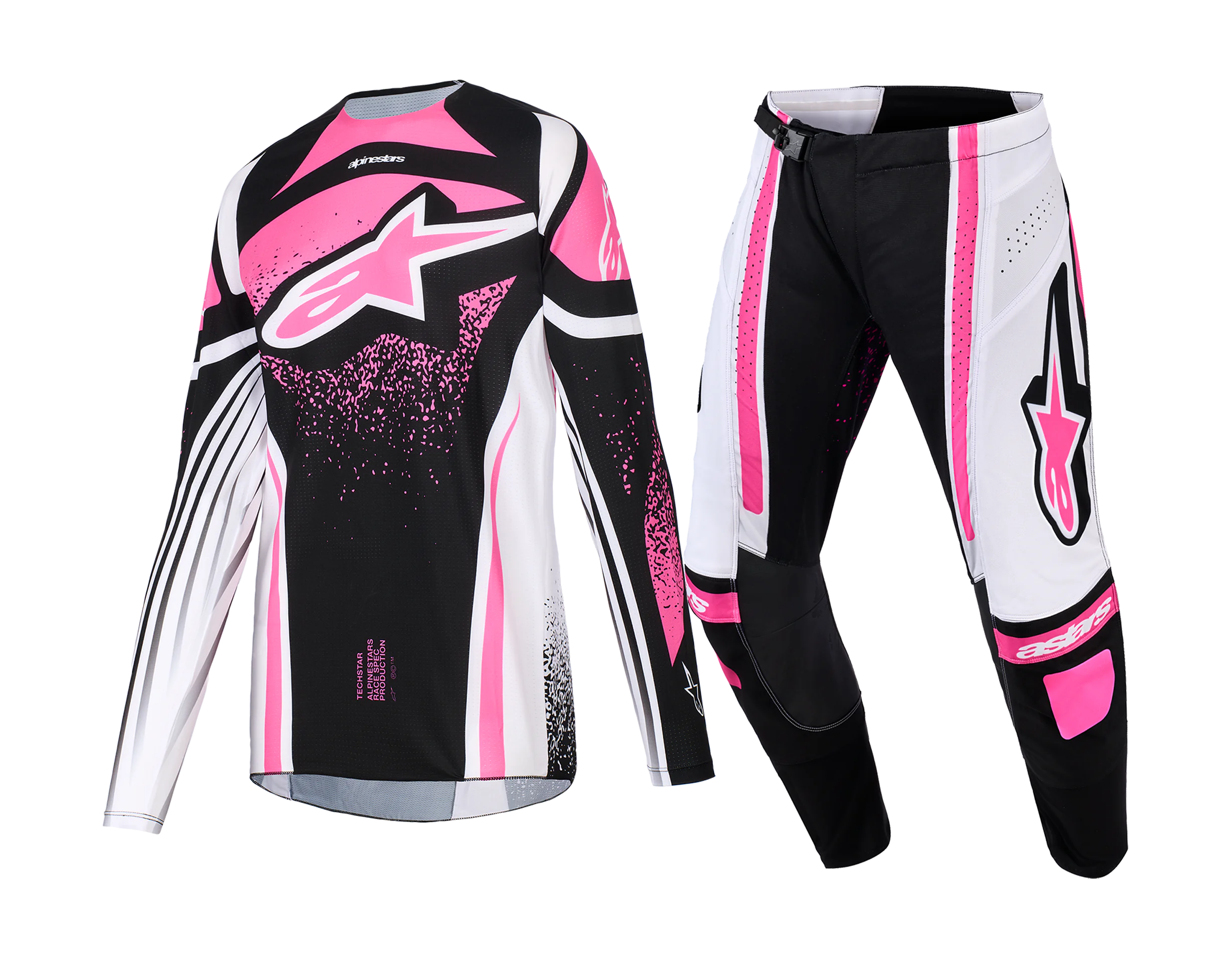 Alpinestars Dames Crosskleding 2026 Techstar Nomur - Zwart / Wit / Fuchsia