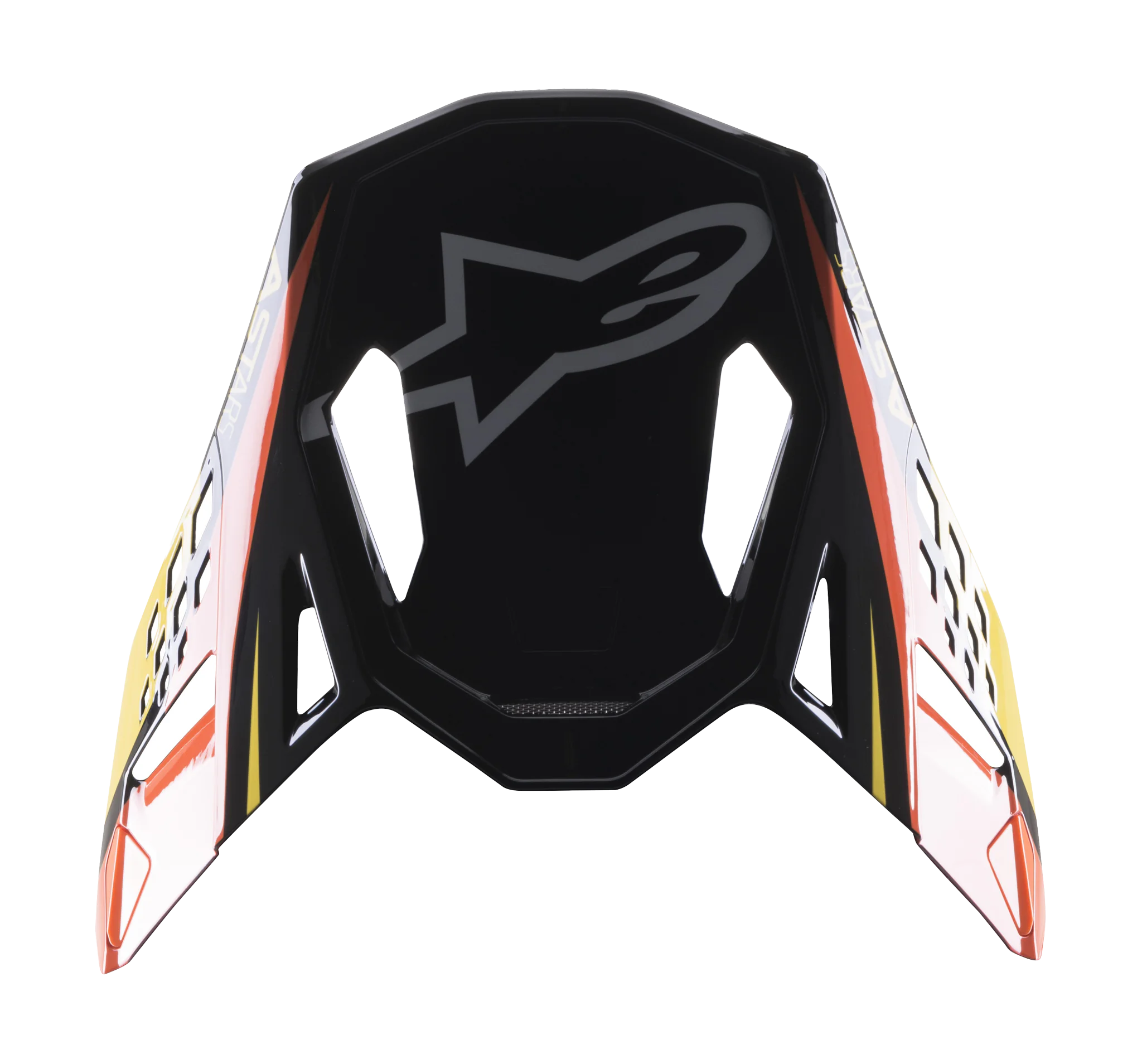 Alpinestars Helmklep S-M10 22.05 Carbon Meta 2 - Zwart / Geel / Oranje