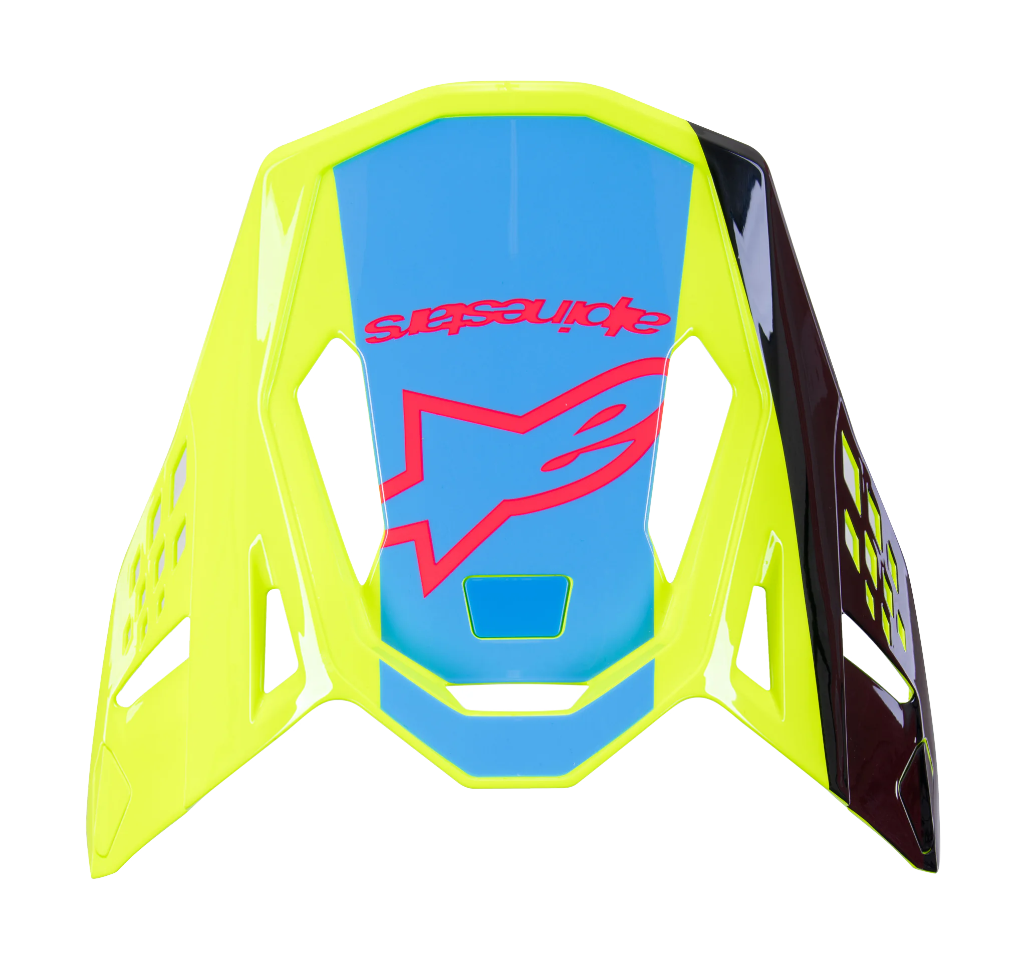 Alpinestars Helmklep S-M10 Unite - Glans Fluo Geel / Zwart / Diva Roze