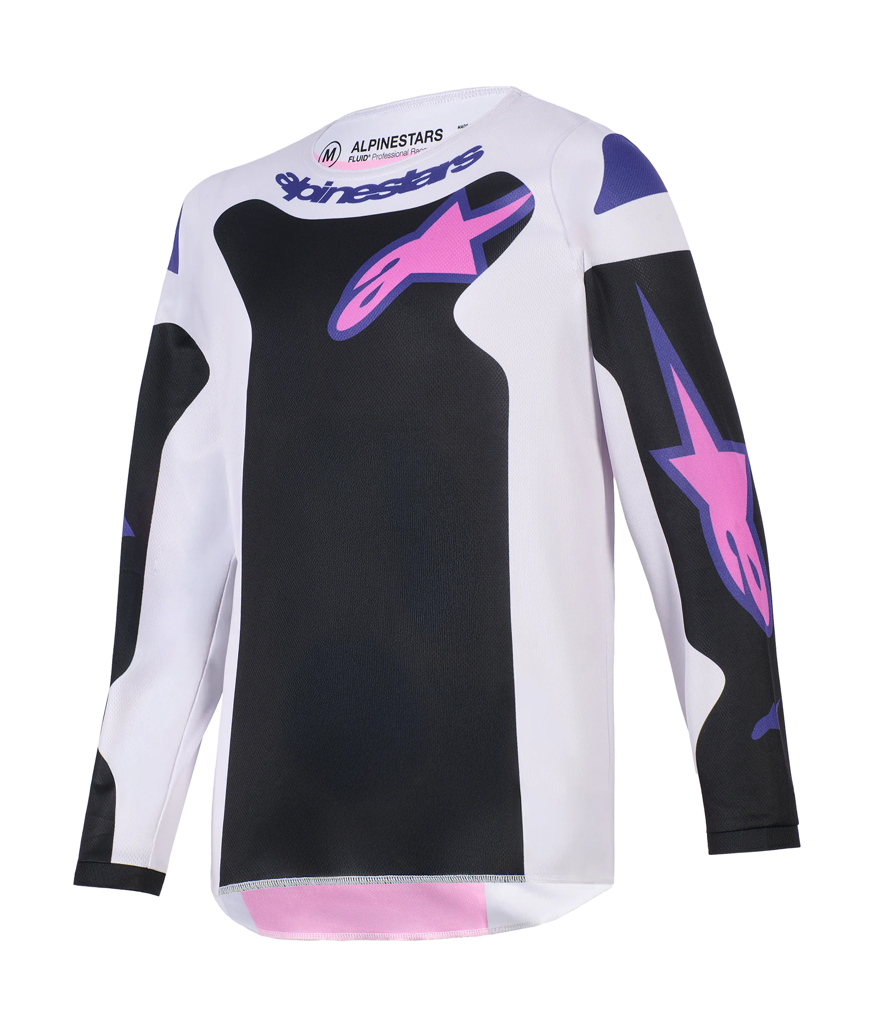 Alpinestars Kinder Cross Shirt 2026 Fluid Grid - Zwart / Licht Grijs / Paars