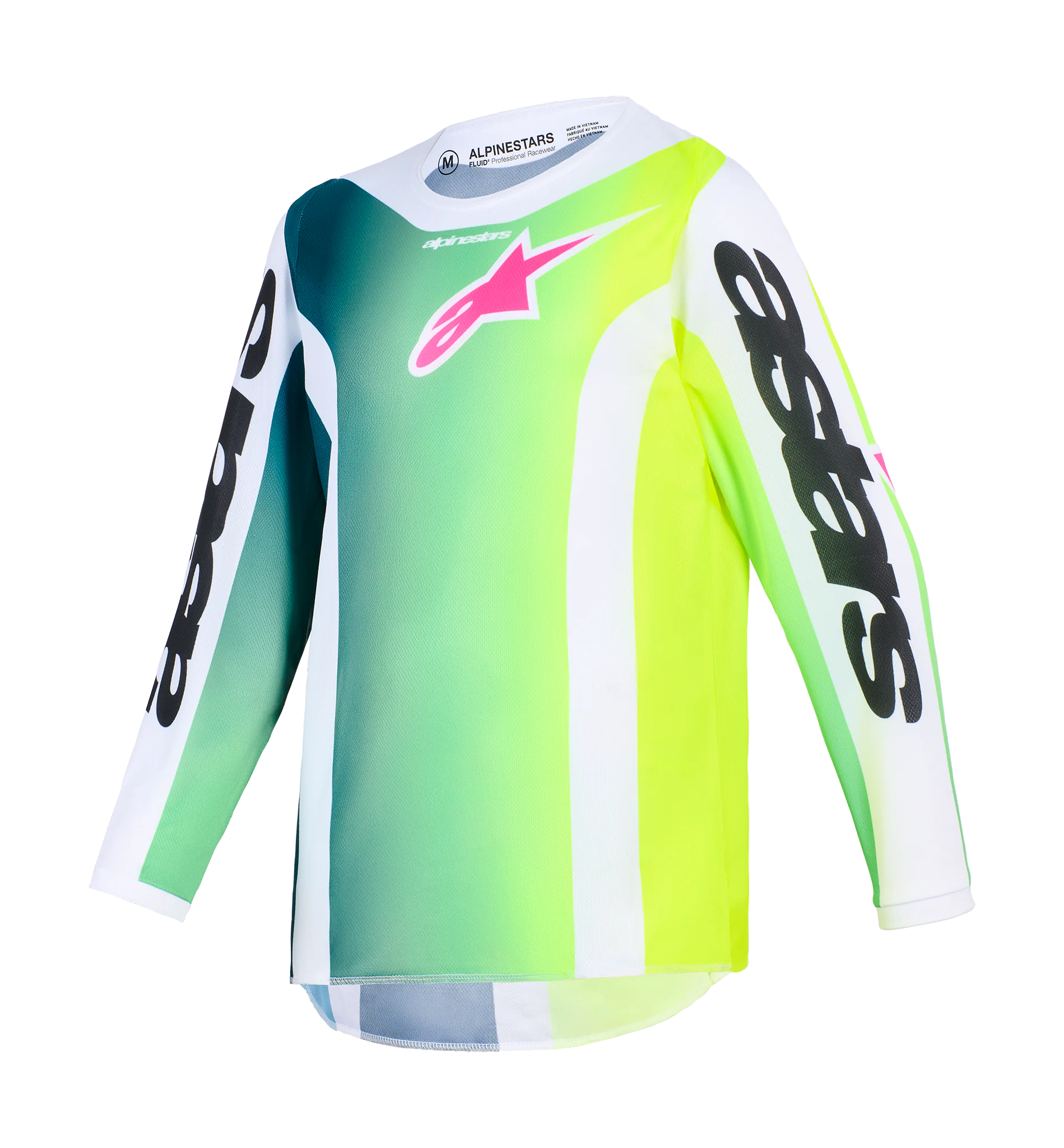 Alpinestars Kinder Cross Shirt 2026 Fluid Portl - Groen / Wit / Zwart