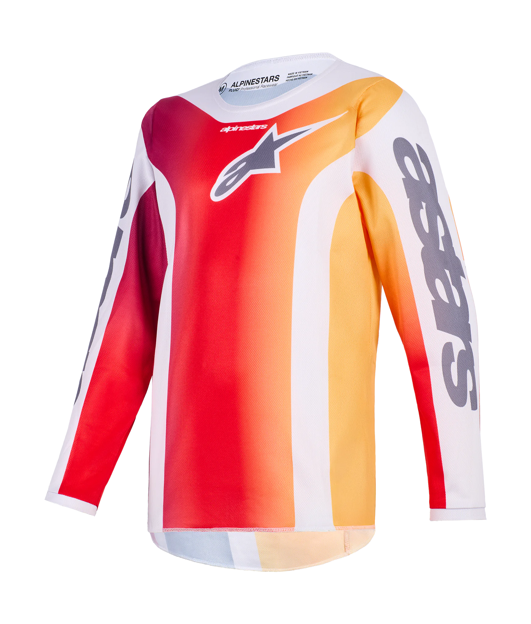Alpinestars Kinder Cross Shirt 2026 Fluid Portl - Rood / Licht Grijs / Donker Grijs