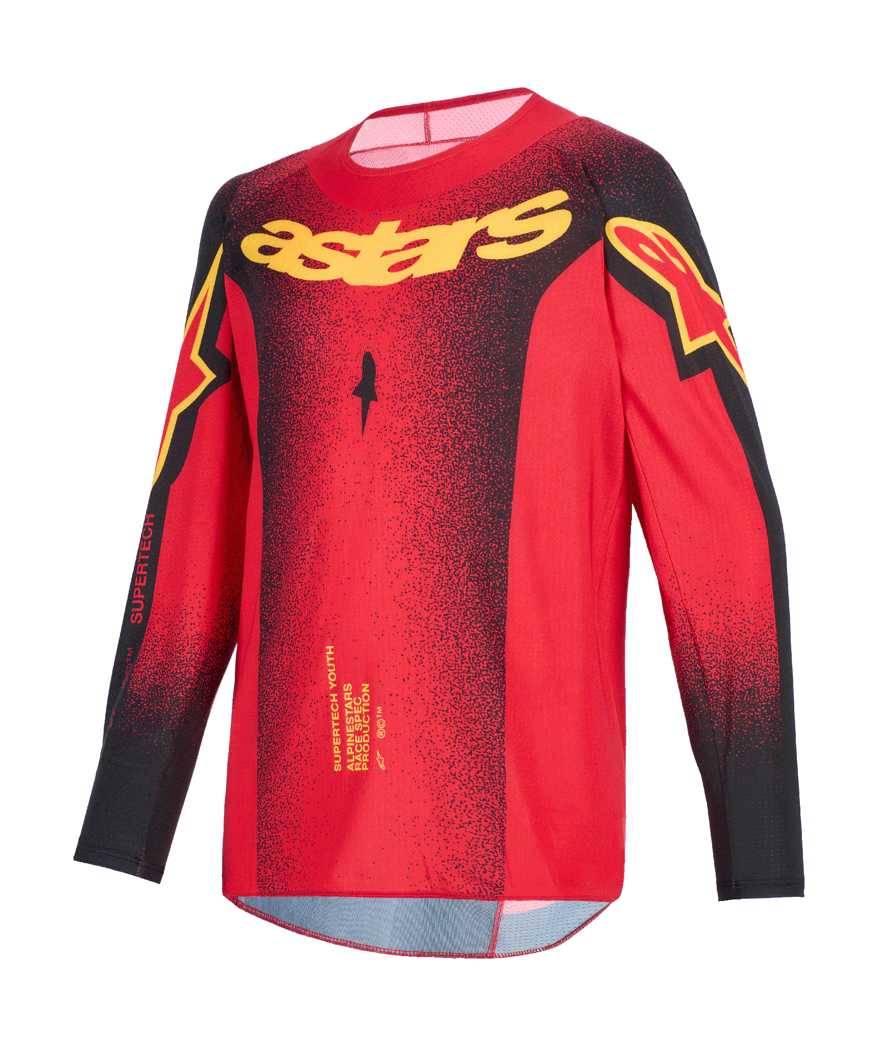 Alpinestars Kinder Cross Shirt 2026 Supertech Scenz - Rood / Zwart / Geel