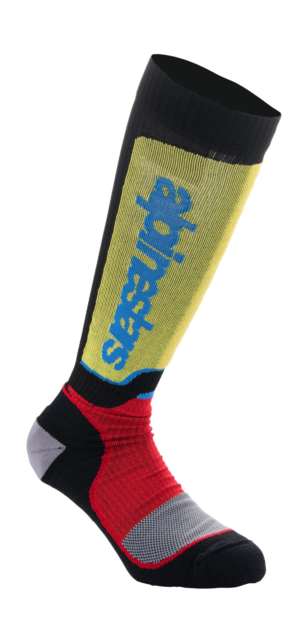 Alpinestars Kinder Cross Sokken MX PLUS - Zwart / Rood / Licht Blauw