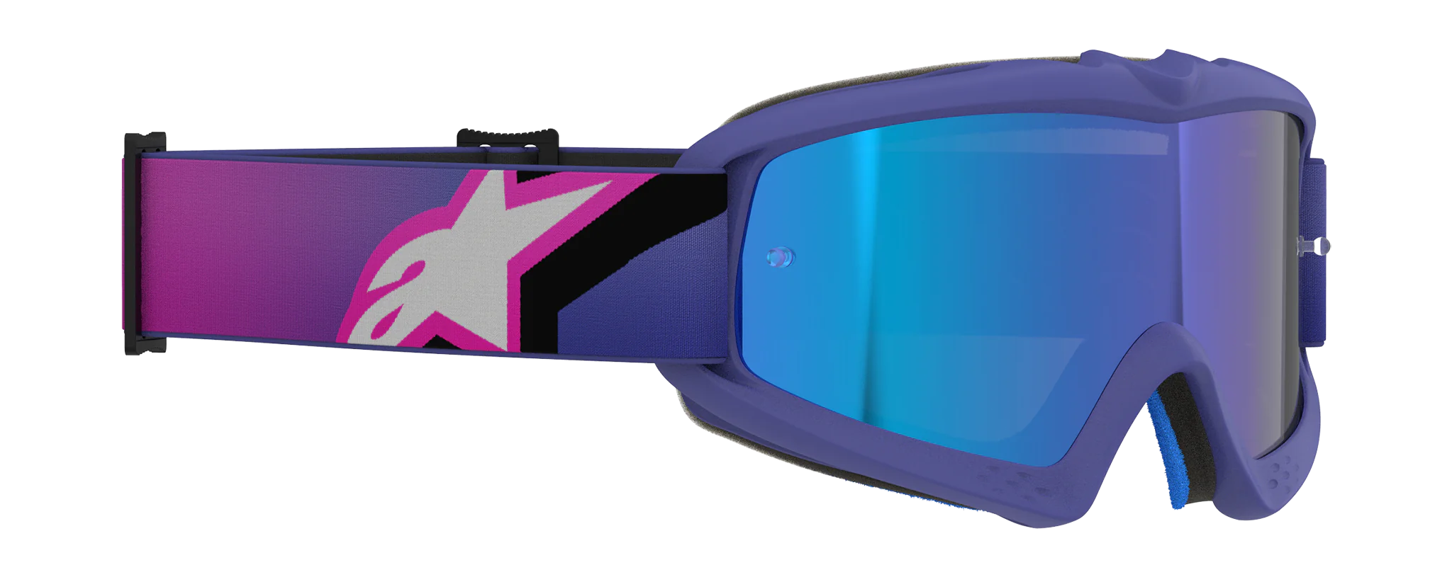 Alpinestars Kinder Crossbril Vision Corp - Fluo Paars / Roze - Spiegel Blauw Lens