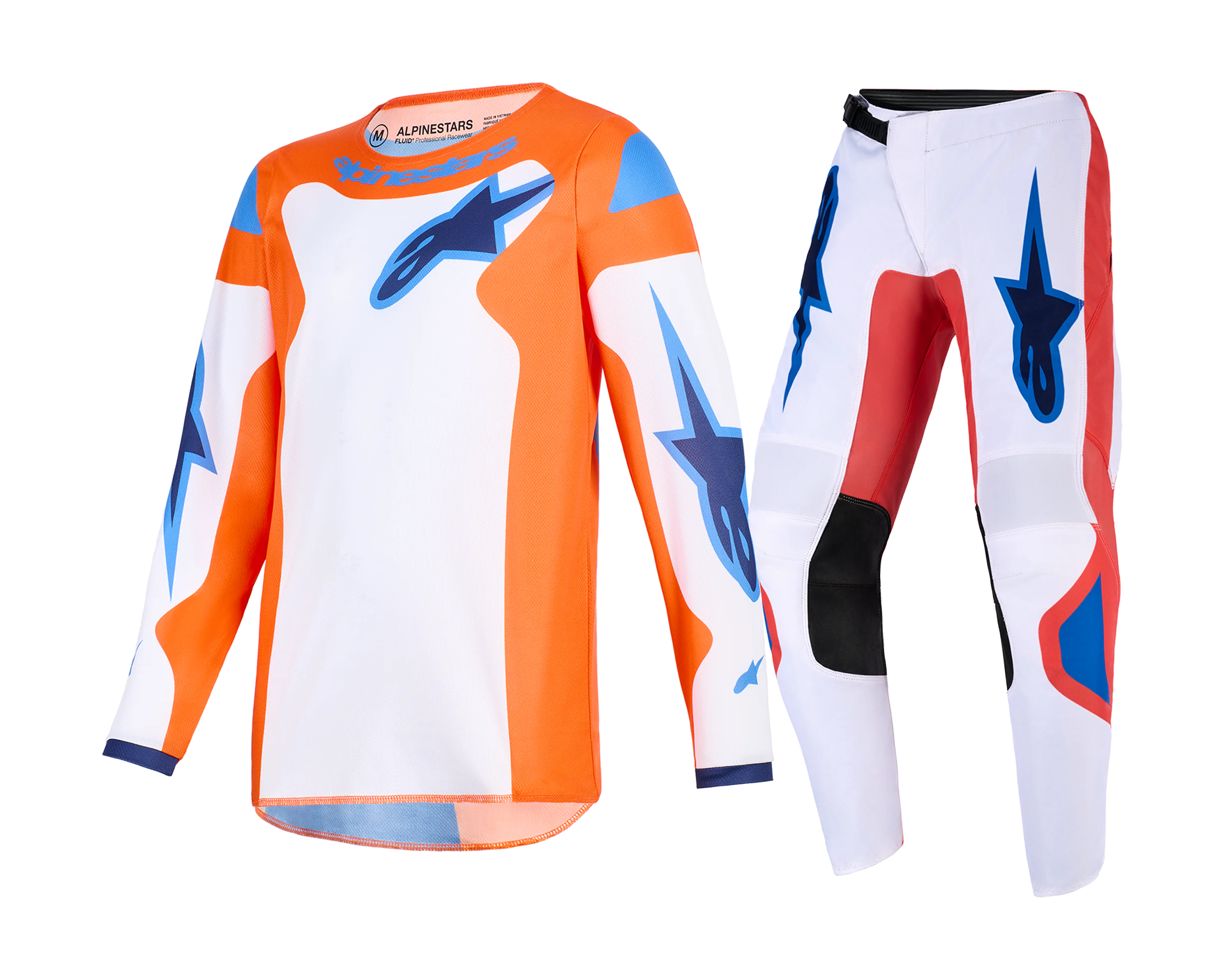 Alpinestars Kinder Crosskleding 2026 Fluid Grid - Oranje / Ucla / Blauw