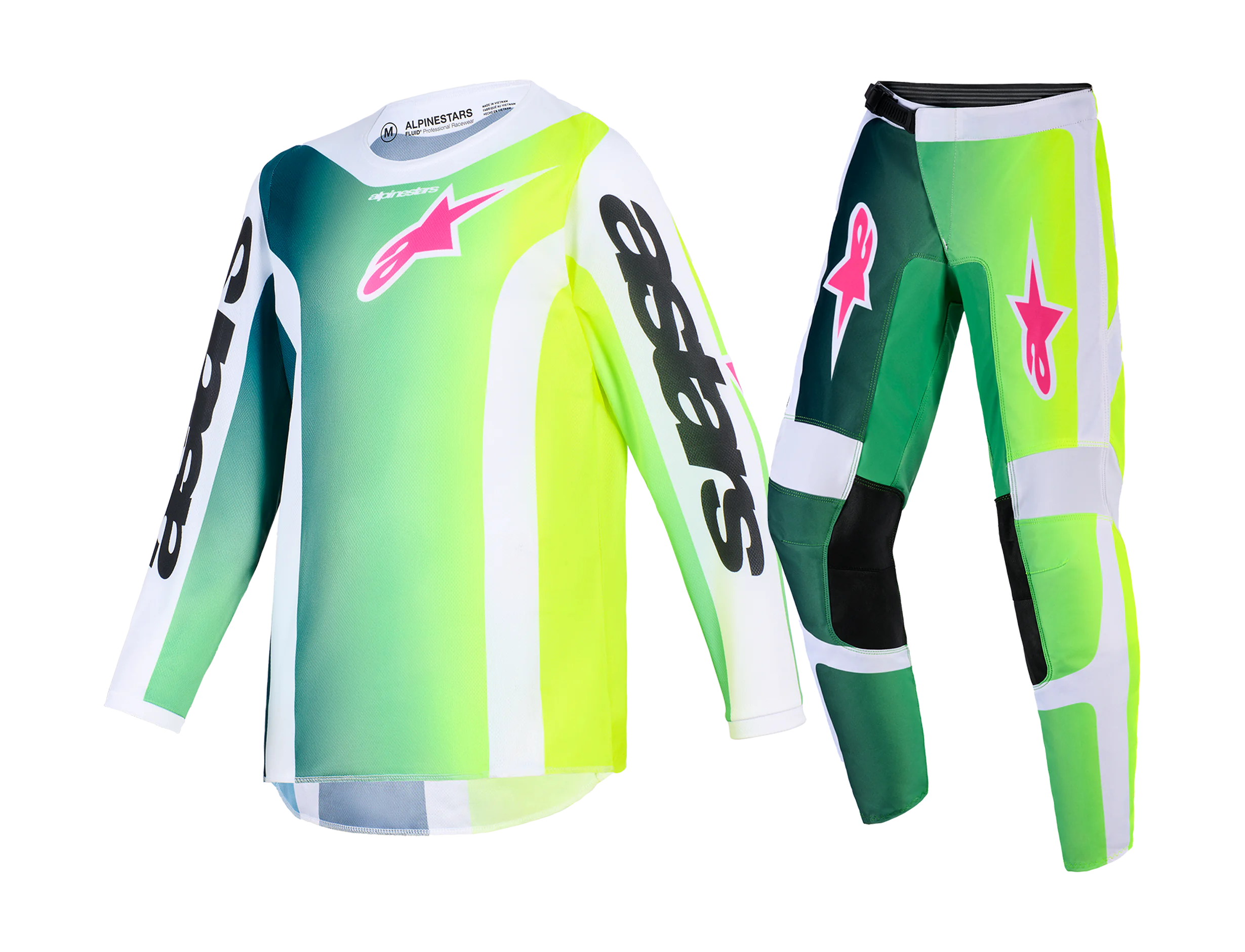 Alpinestars Kinder Crosskleding 2026 Fluid Portl - Groen / Wit / Zwart
