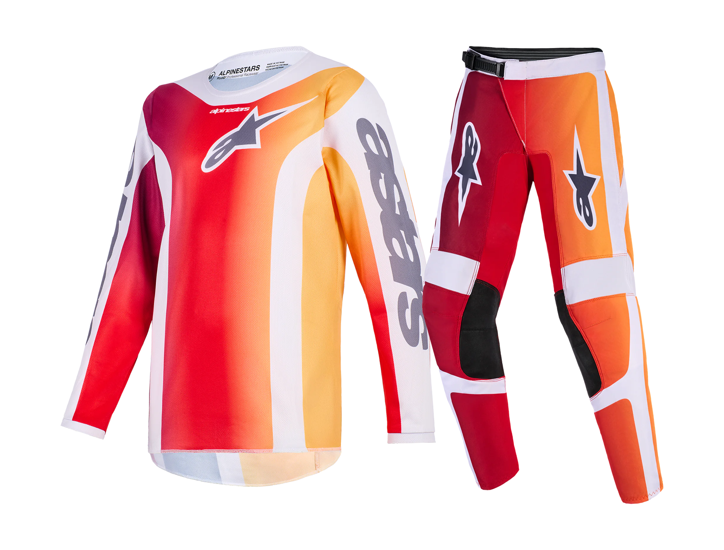 Alpinestars Kinder Crosskleding 2026 Fluid Portl - Rood / Licht Grijs / Donker Grijs