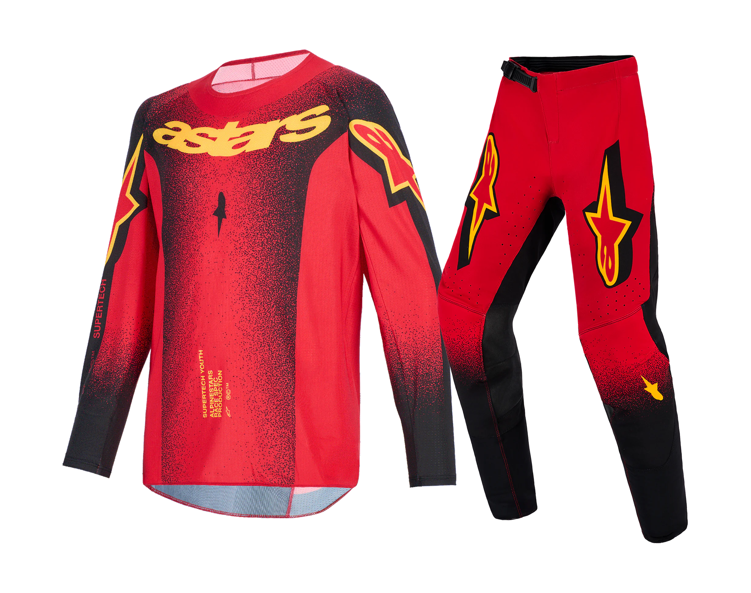 Alpinestars Kinder Crosskleding 2026 Supertech Scenz - Rood / Zwart / Geel