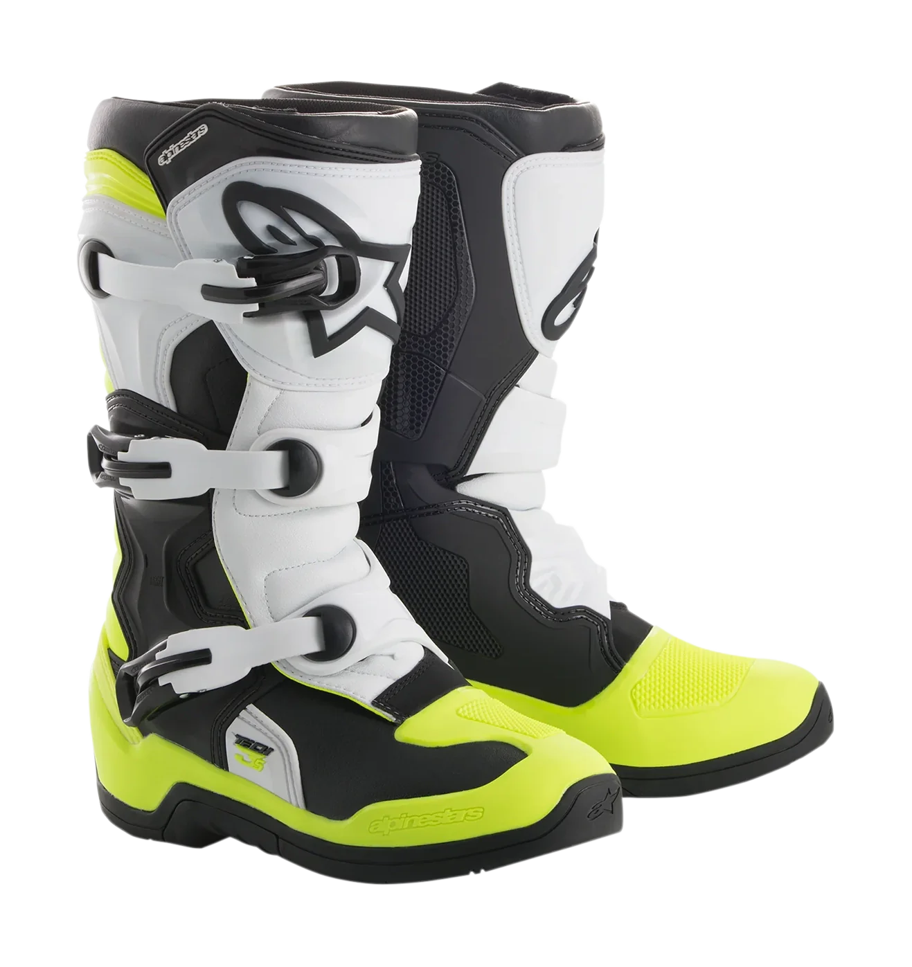 Alpinestars Kinder Crosslaarzen Tech 3S - Zwart / Wit / Geel Fluo