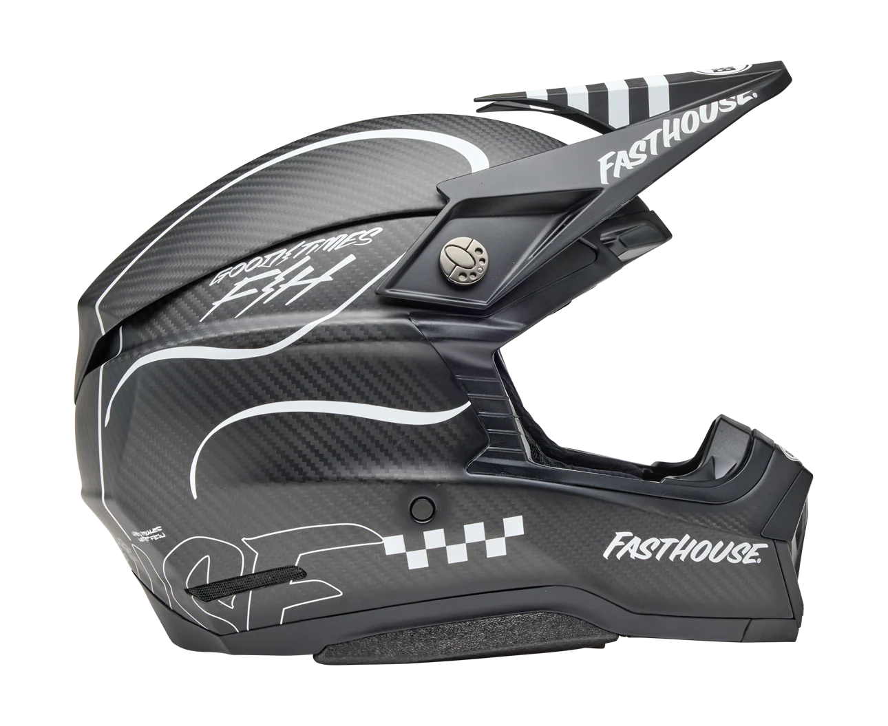 Bell Crosshelm Moto-10 Spherical Fasthouse Raven - Mat Zwart / Wit