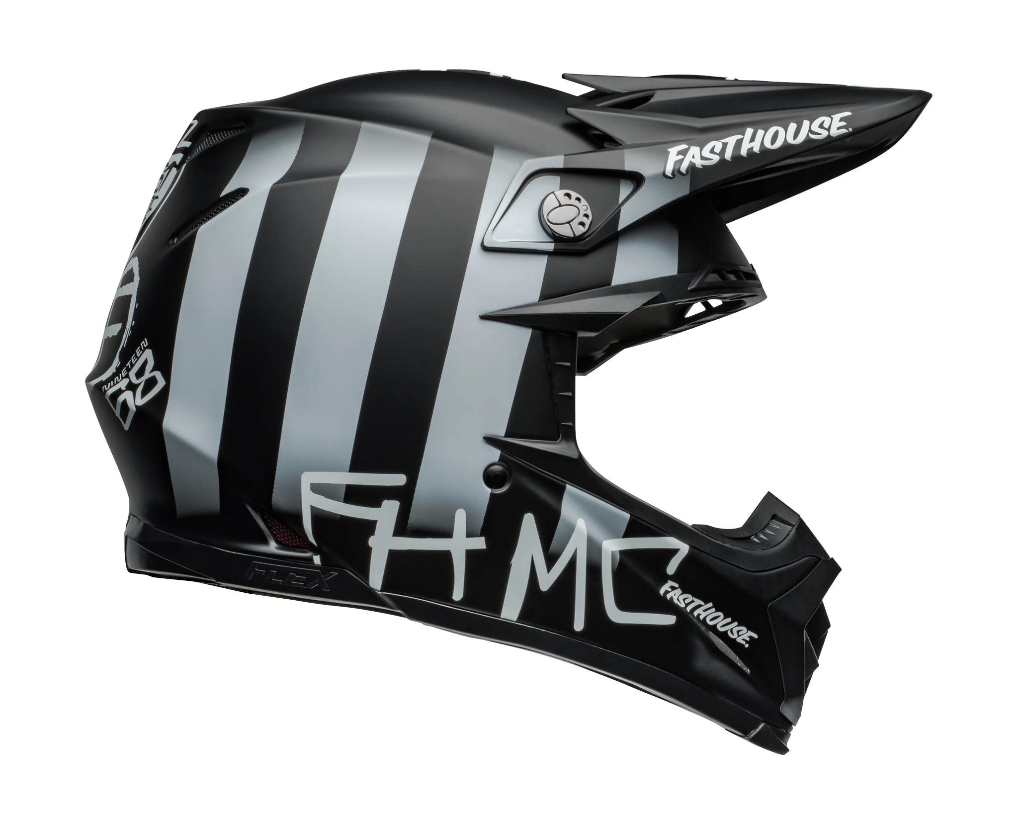 Bell Crosshelm Moto-9S Flex Fasthouse MC Core - Zwart / Geel