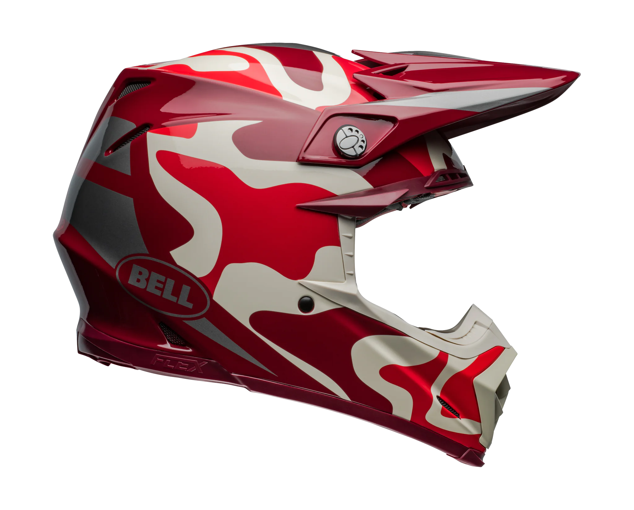 Bell Crosshelm Moto-9S Flex Ferrandis Mechant - Rood / Zilver