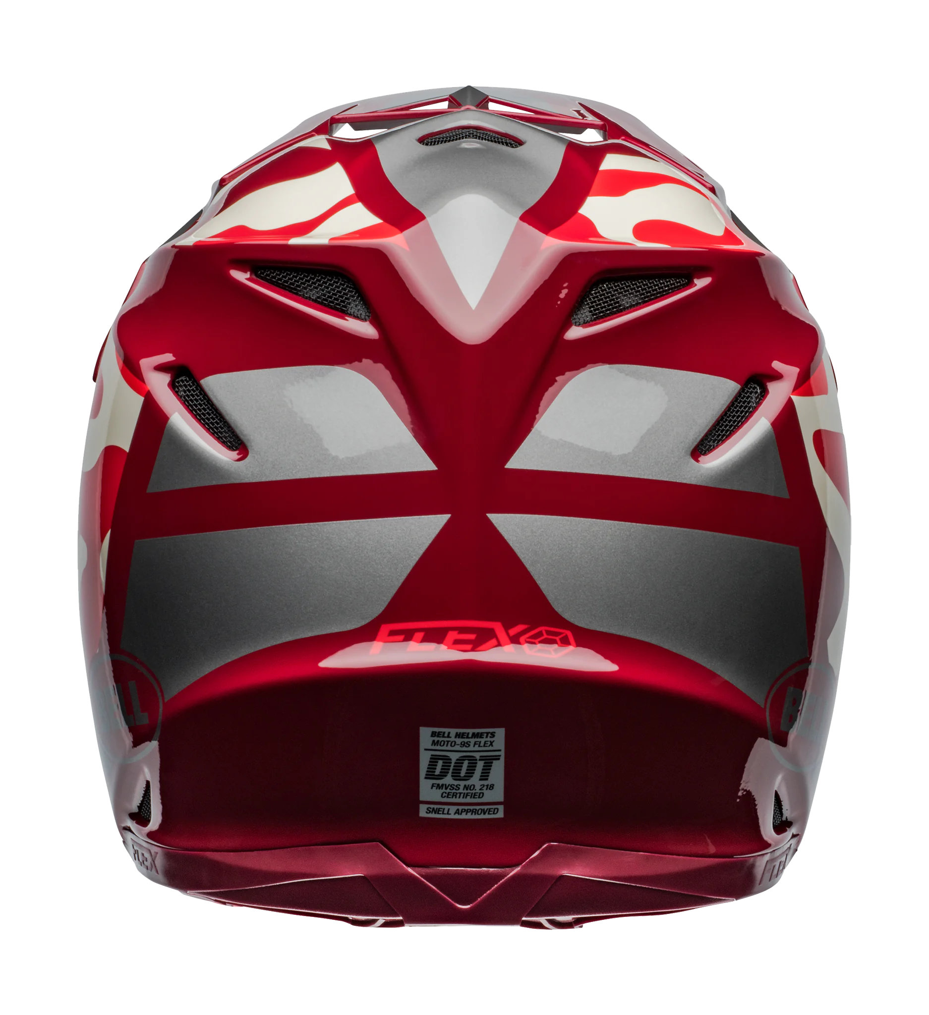 Bell Crosshelm Moto-9S Flex Ferrandis Mechant - Rood / Zilver