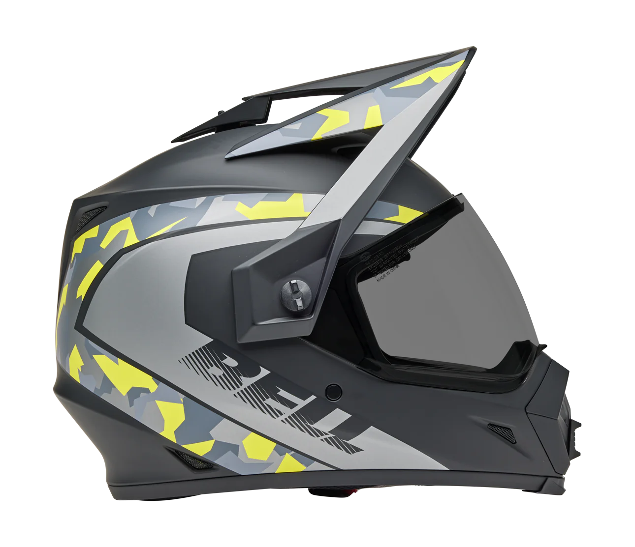 Bell Helm MX-9 Adventure Mesa - Mat Zwart / Geel Camo