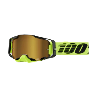 100% Crossbril Armega Neon Yellow - Spiegel Goud Lens