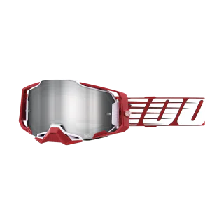 100% Crossbril Armega Oversized Deep Red - Spiegel Zilver Flash Lens