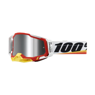 100% Crossbril Racecraft 2 Arsham Red - Spiegel Zilver Flash Lens
