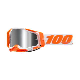 100% Crossbril Racecraft 2 Orange - Spiegel Zilver Flash Lens