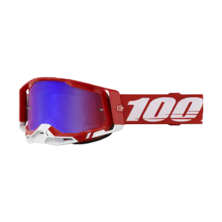 100% Crossbril Racecraft 2 Red - Spiegel Rood / Blauw Lens