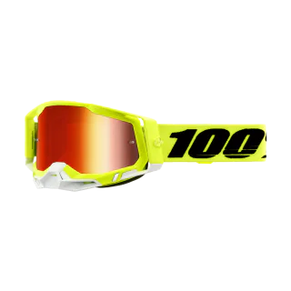 100% Crossbril Racecraft 2 Yellow - Spiegel Rood Lens