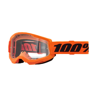 100% Crossbril Strata 2 Neon Orange - Clear Lens