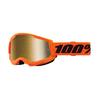 100% Crossbril Strata 2 Neon Orange - Spiegel True Goud Lens
