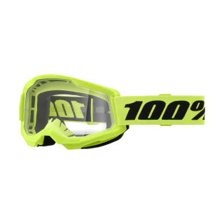 100% Crossbril Strata 2 Neon Yellow - Clear Lens