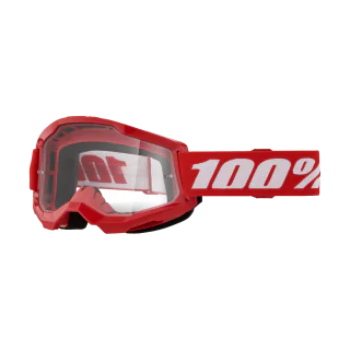 100% Crossbril Strata 2 Red - Clear Lens