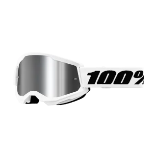 100% Crossbril Strata 2 White - Spiegel Zilver Lens