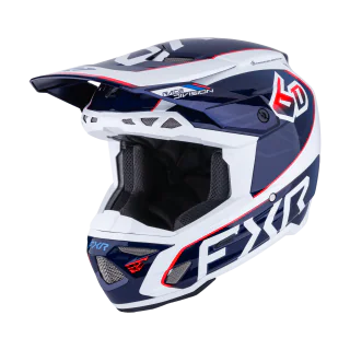 6D Crosshelm ATR-3 FIM FXR - Wit / Rood / Blauw