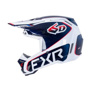 6D Crosshelm ATR-3 FIM FXR - Wit / Rood / Blauw