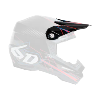 6D Helmklep ATR-1 Carbon - Electric Rood / Zwart