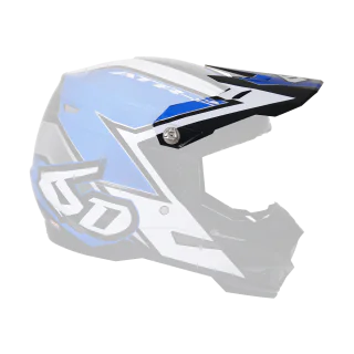 6D Helmklep ATR-2 Strike Glans - Blauw / Wit
