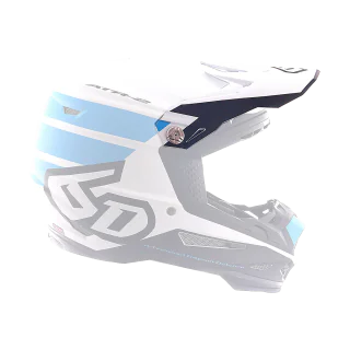 6D Helmklep ATR-2 Stripe - Cyan / Wit